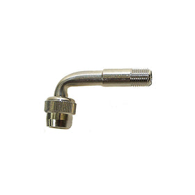 Ventiladapter 90° Winkel Autoventil zu Autoventil mit Rückschlagventil Silber