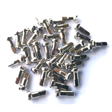 38 Stk. cnSpoke Speichennippel Höhe 12 mm Messing 2 mm Nippelgewinde Silber - 0