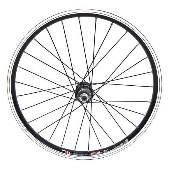 20 Zoll Vorderrad Fahrrad Hohlkammerfelge Alu 28 Loch Speichen, schwarz-silber