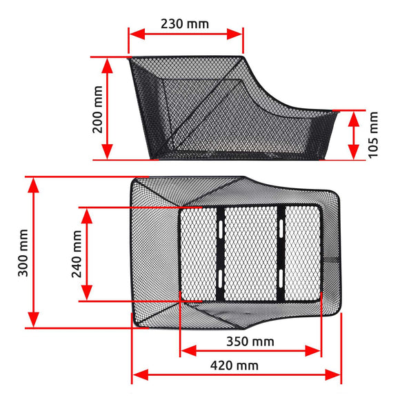 Schultaschenkorb für Gepäckträger 42x30x20/10.5cm