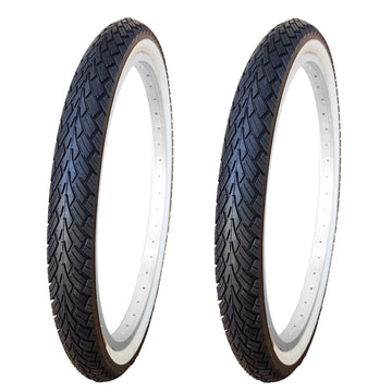 2 Stk. 20 Zoll Reifen 20x1.75 mit Weisswand inkl. Schläuche AV, 47-406, KU-2005 - 0
