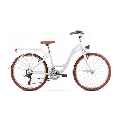 24 Zoll Romet Panda 1 Kinderfahrrad 21-Gang, 13" Alurahmen, Weiss