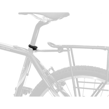 M-Wave Sattelklemme 34.9mm aus Alu mit Gewindeösen für Gepäckträgerbefestigung, schwarz - 0