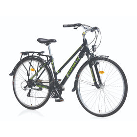 28 Zoll Corelli Frieda Cityfahrrad 24-Gang, 18" Alurahmen Grau-Grün