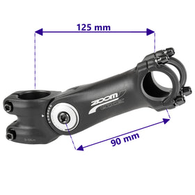 Zoom Ahead-Vorbau 1.1/8 Zoll 125mm für 25.4mm oder 31.8mm Lenker, verstellbar