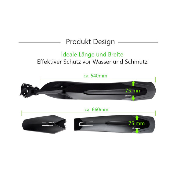 RBRL RL-890 MTB-Schutzbleche 26-27.5 Zoll mit Schnellverschluss