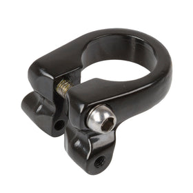 M-Wave Sattelklemme 31.8mm aus Alu mit Gewindeösen für Gepäckträgerbefestigung, schwarz