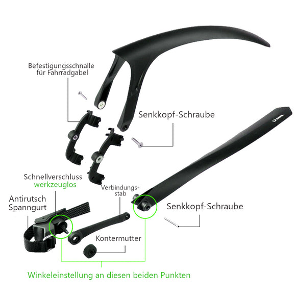 RBRL RL770 Rennrad-Schutzbleche 28 Zoll Schnellverschluss
