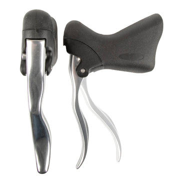 1 Paar Aero-Bremshebel für Rennrad, Alu, schwarz-silber - 0