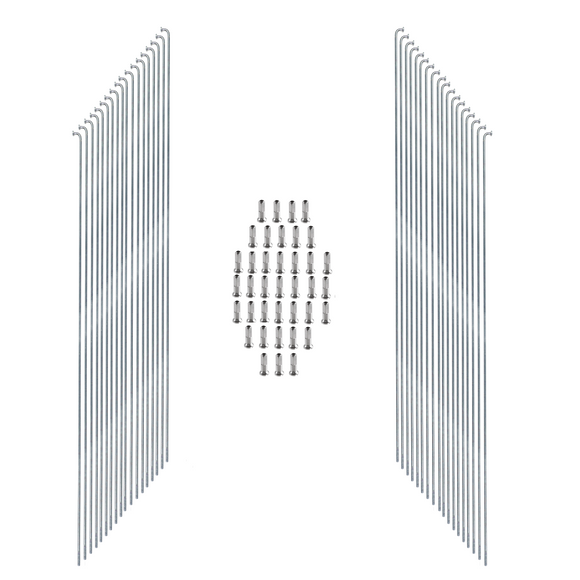 38 Stk. Nirosta Edelstahl Speichen 2mm inkl. Nippel Silber 246-300mm